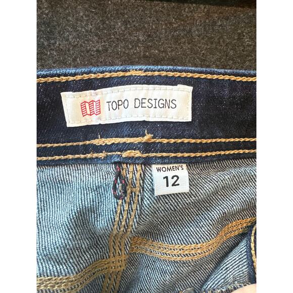 Topo Designs Women's Dark Wash Denim Straight Leg Jeans, Size 12, EUC - Picture 6 of 9